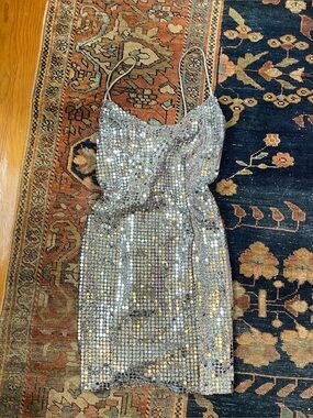 Vintage Metallic Silver Dress